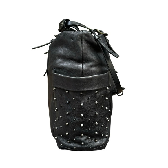 JIMMY CHOO Blare Studded Glossy Leather Black Tote Bag - Picture 4 of 15